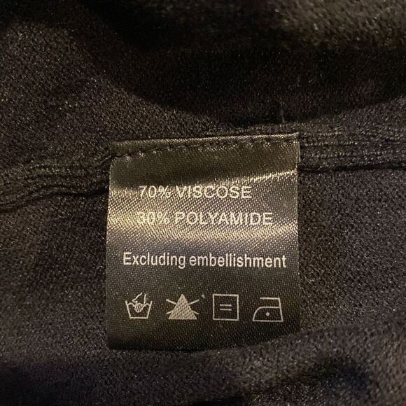 Malissa J Collection One Size Poncho Sequin Bedazzled Front Stretch - Picture 7 of 7